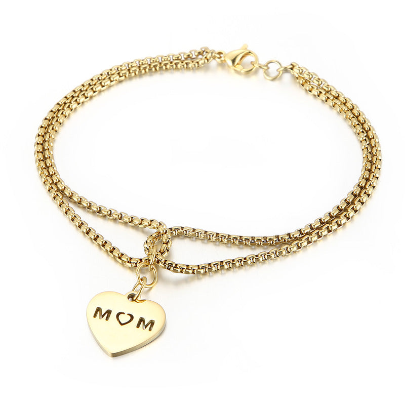 Venta al por mayor Pulsera De Acero Inoxidable Corazón Del Día De La Madre